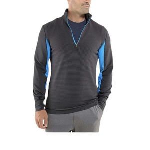 Lululemon Mens Sweater Velocity 1/4 Zip Mini Hyper Striped Long Sleeve Thumbhole